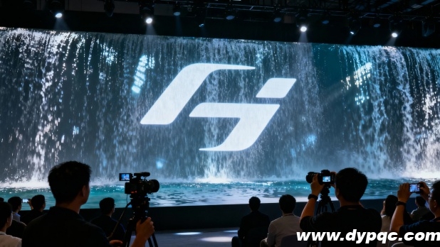 品牌LOGO投射在水幕上