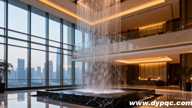 酒店挑空大堂水帘景观