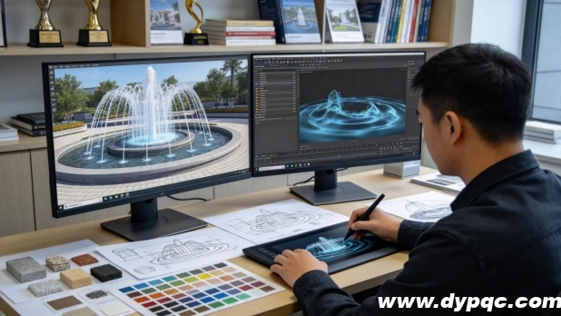 水景设计师在做流体模拟与3D建模