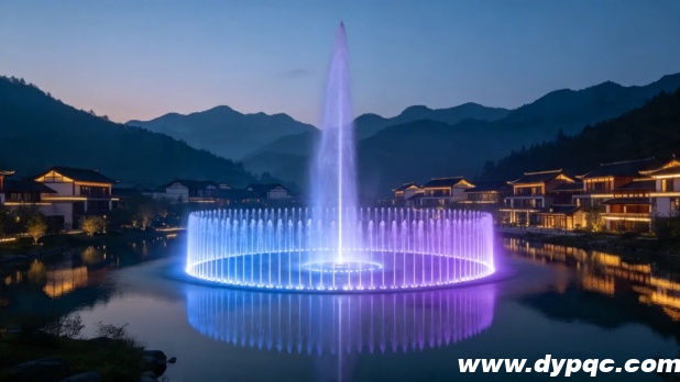 景观湖音乐喷泉效果图