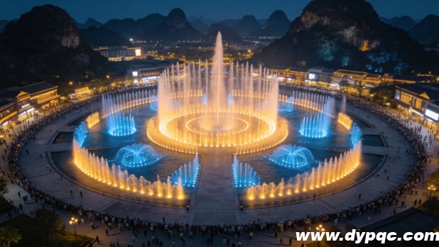 文旅景区大型水秀表演的宏伟景观